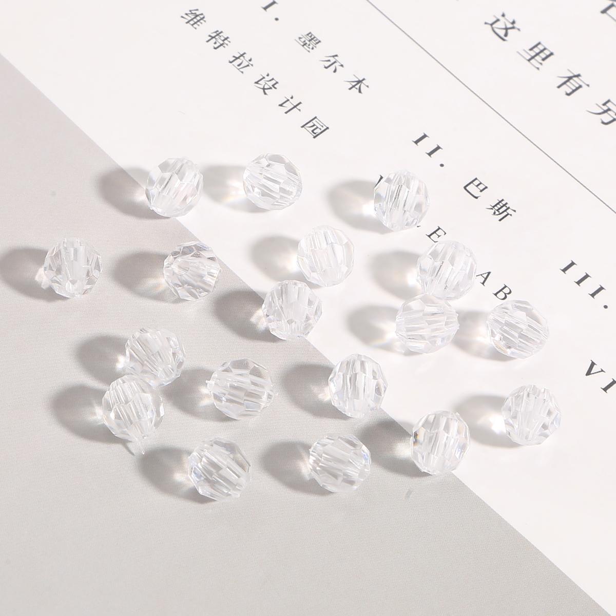 

30-200 шт. Грановані акрилові намистини. Барвисті прозорі розпірні намистини для виготовлення ювелірних виробів. Аксесуари своїми руками 8mm 100pcs білий