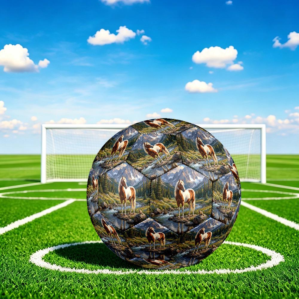 1pc Mountain Horse Reflection Durable Size 5 Soccer Ball Professional Match Training Football Indoor &Outdoor Sports Ball p60132