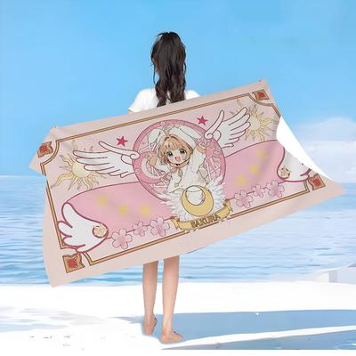 C-Cardcaptor Sakura Anime Beach Swimming Towel Soft Absorbent Washcloth Children's Gifts for Kids Travel Camping Gym