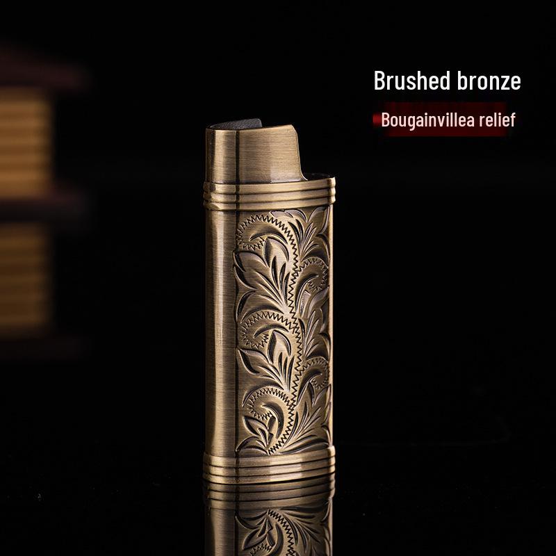 **J5 Bic Retro Mini Metal Lighter Set - Creative Fireworks Shell Design**