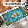 Gnome Theme Crystal Velvet Rug Personalized Custom Name Text Soft Floor Mat Home Decor