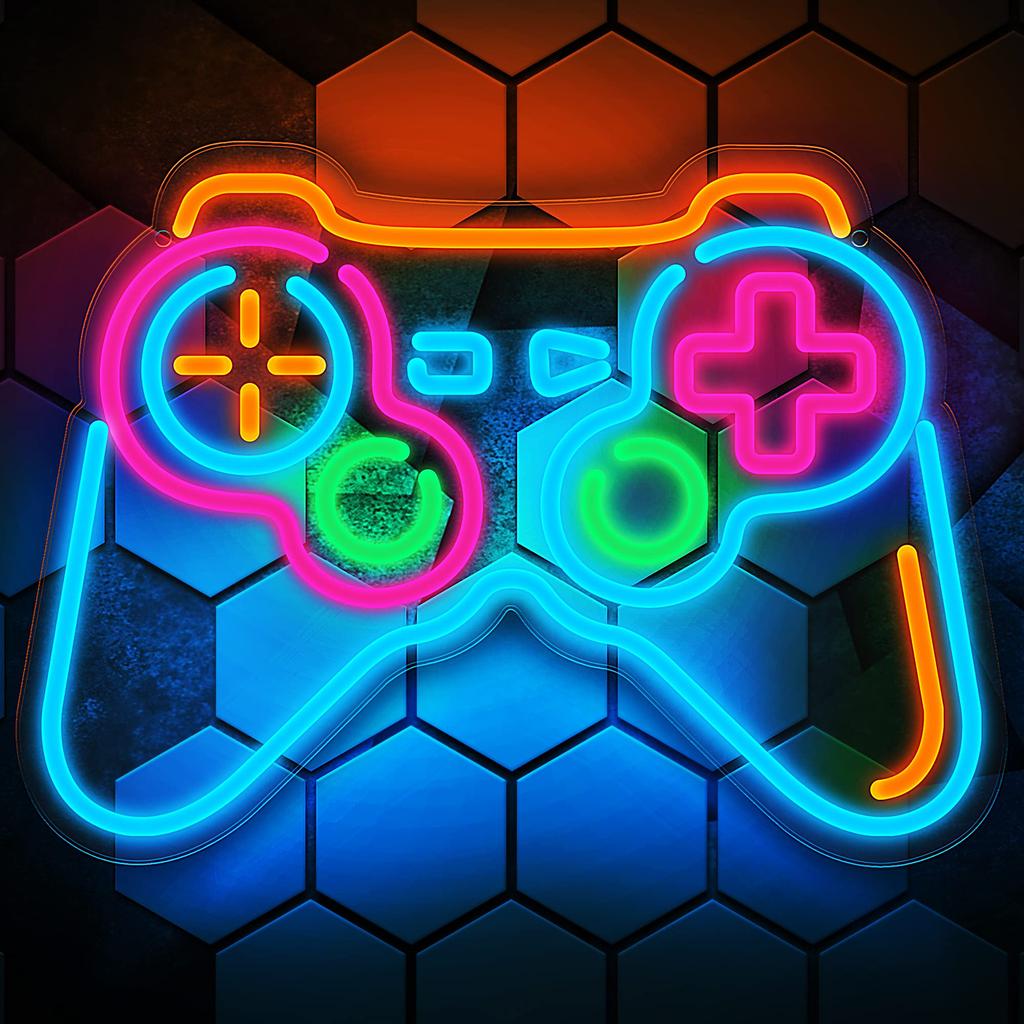 Game Controller Neon Sign, Gamepad Shape LED Neon Lights for Gaming Room Wall Art Decor Led Night Lights for Boys Gamer Teen