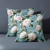 1 pieces -2D flat printing Blue Floral Rose Patterned Decorative Throw Pillows Polyester pillowcase, sofa decorative cushion cov
