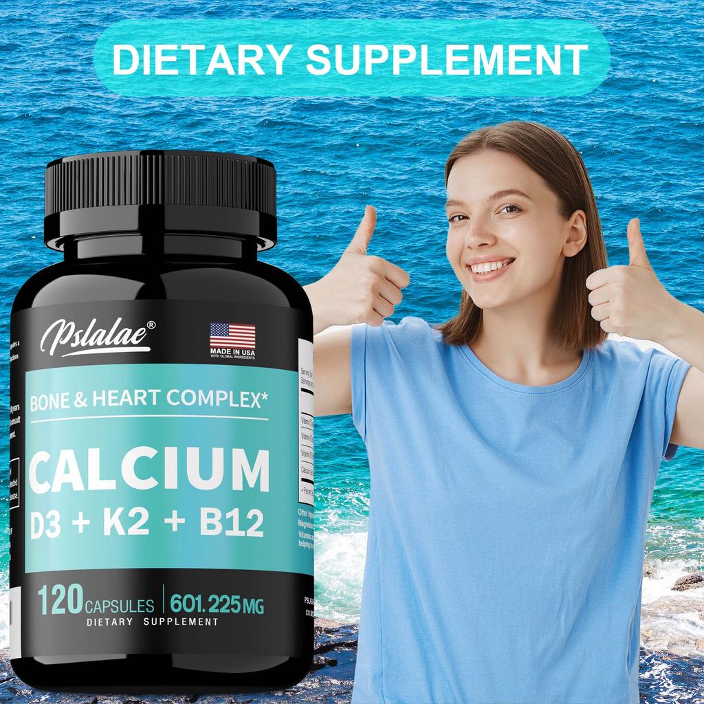 PrimeMD 4-in-1 Calcium Supplement, Vitamine D3, K2, B12, Bot- en Lichaamsgezondheid 120 Capsules