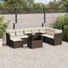 VidaXL Garden Furniture Set with Cushions 9 Pcs Brown Wicker 3274713
