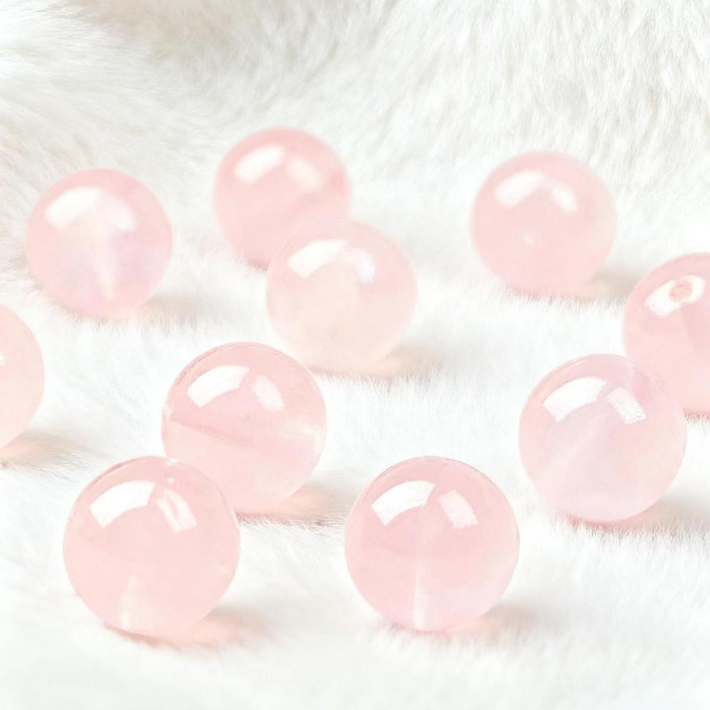 Rose Quartz Round Beads - Natural Pink Crystal Grapefruit for DIY Jewelry Making