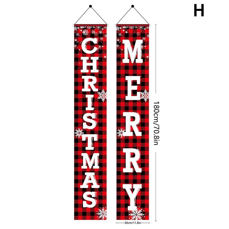 180x30cm God Jul Par på Dørbannere Festdekorativ Verandafane Oxford-stoff for Hjem Veranda Utendørs Jul Hengende Pynt Forsyninger