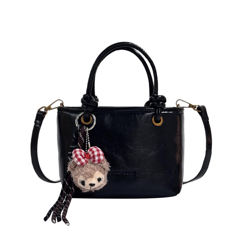 

Simple and stylish handbag 2025 autumn new retro texture bucket bag trendy solid color commuter shoulder messenger bag