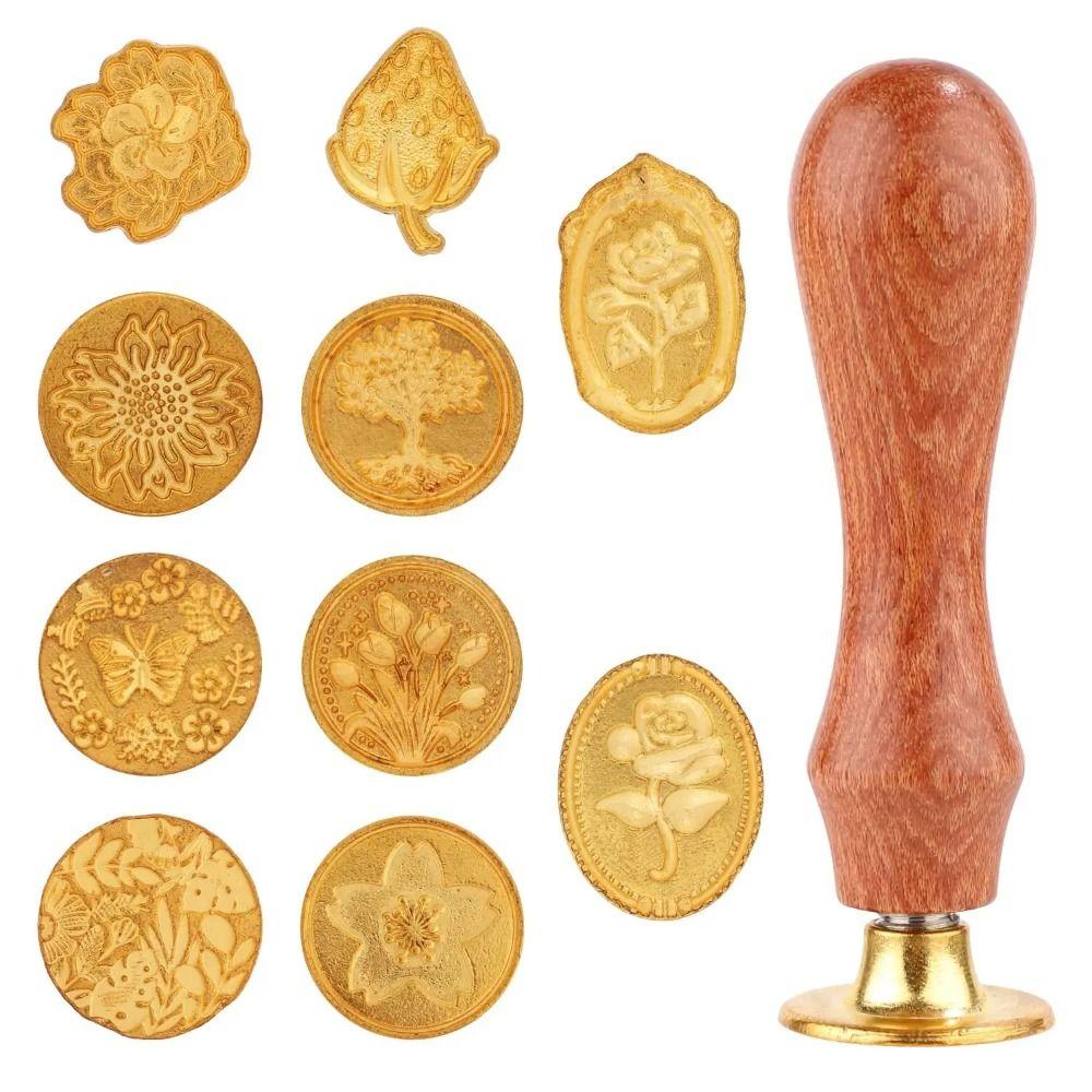 8/10/12Pcs Retro Lacquer Seal Head Stamps Set Enamelled Seal Heads  Invitations Cards Envelopes