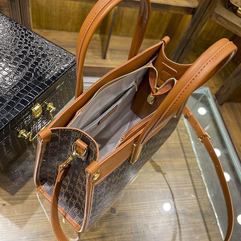 New trendy women's bag retro letter printing handbag versatile commuter women's tote bag shoulder messenger bag