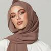 Solid Chiffon Hijab With Matching Undercap Set Women Plain Shawl Jersey Inner Modal Caps Muslim Headband Two-Piece Scarf Set
