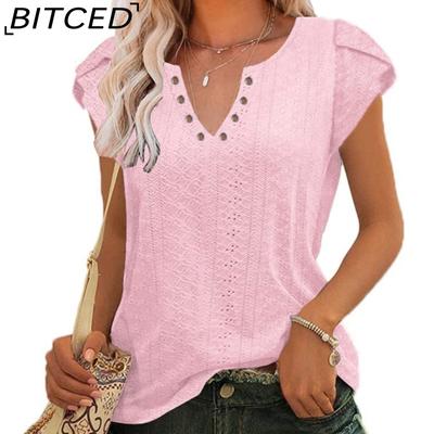 Relaxed Casual Solid Color Summer Short-sleeved Women's T-shirt Women