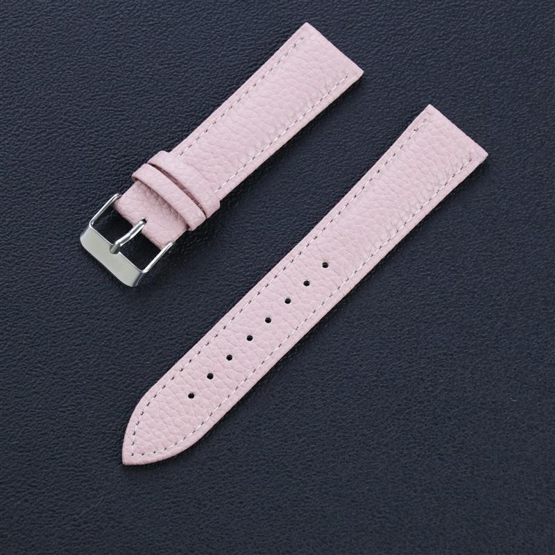 

Цветной ремешок для часов из натуральной кожи - Мягкий, водонепроницаемый и прочный с пряжкой-штифтом, доступен в размерах 10~22 мм 22mm розовый