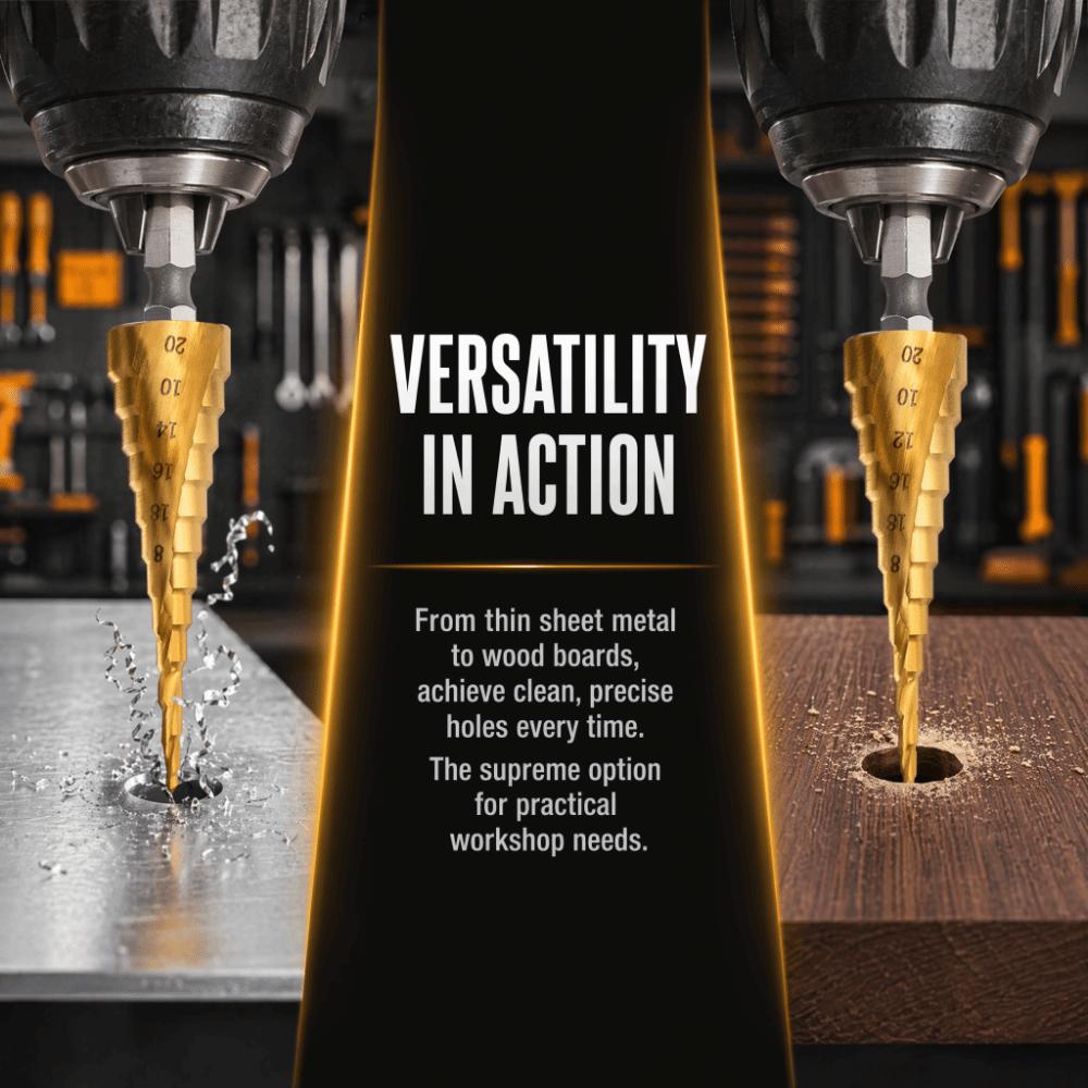 High Speed Steel Step Drill Bit Titanium Coated Hole Saw Stepped Cone Drill Bit Power Tools