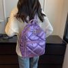 Pearlescent Padded Backpack for Women Winter Ultra-light Spatial Feminine School Bag