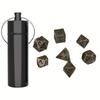 7Pcs Dnd  Mini Antique Iron Dice Set, Bronze Polyhedral Metal Game Dice Set, Tiny Portable Dice For Game Player