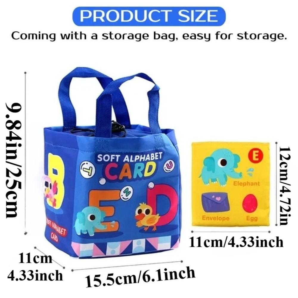 Baby Soft Alphabet Cards ABC Learning Flash Cards with Storage Bag Soft Letter Number Early Educational Toy for Infants Toddlers