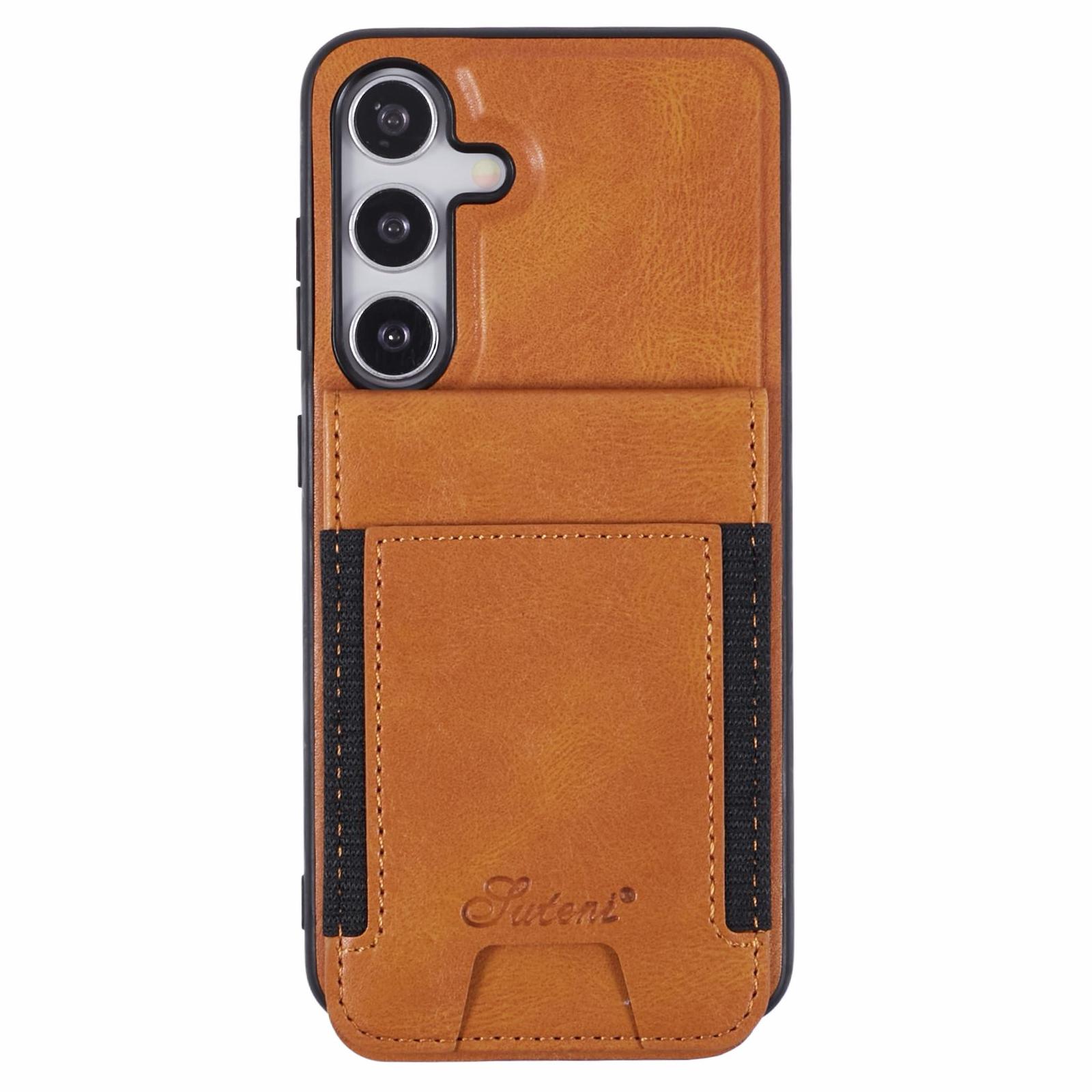 

SUTENI H17 For Samsung Galaxy S24 Magnetic Case Card Holder Kickstand Phone Cover D