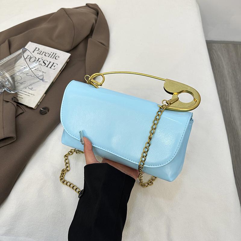

Silver Evening Bag Women Luxury Gold Pin Handle Clutch Bag Designer Handbag And Purse Flap Pu Leather Crossbody Bag Small Tote 30cm))