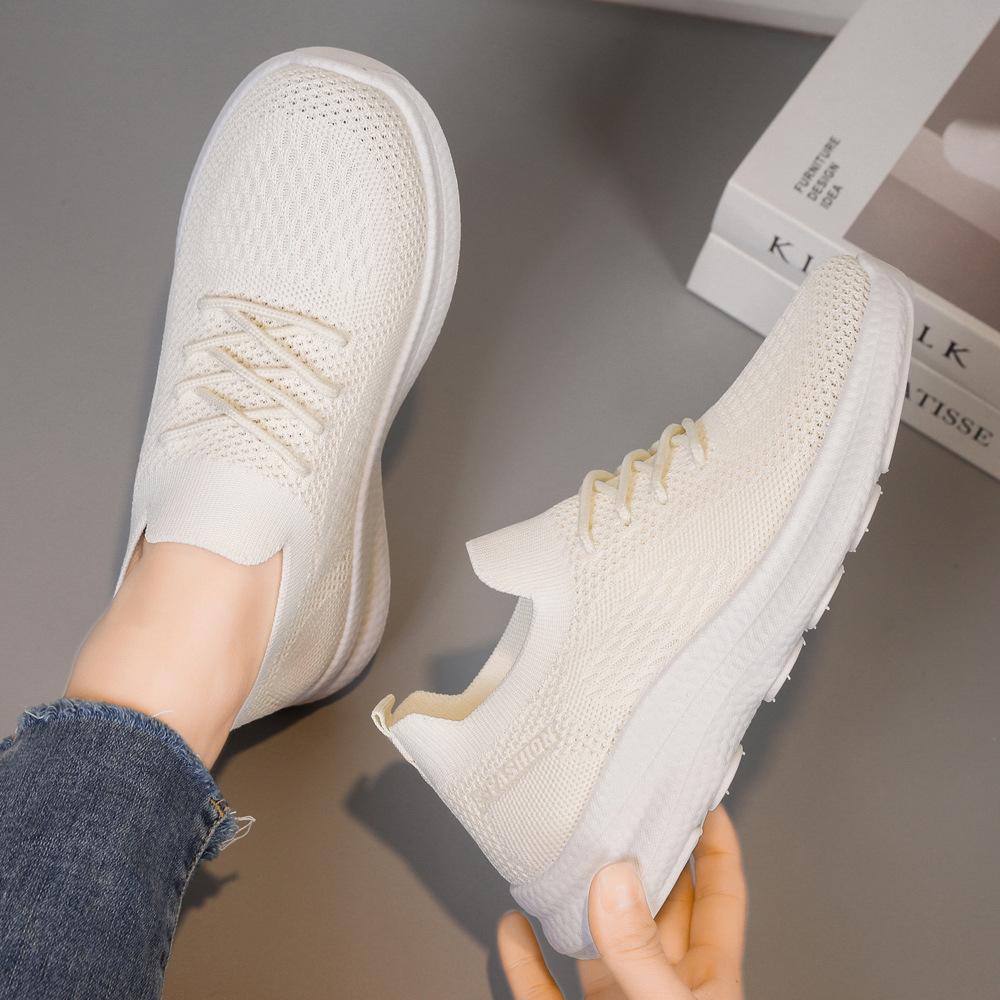 

Женская обувь Повседневные кроссовки, дышащая сетка Низкий верх Мягкая подошва Летающая плетеная обувь Tide Shoes 39