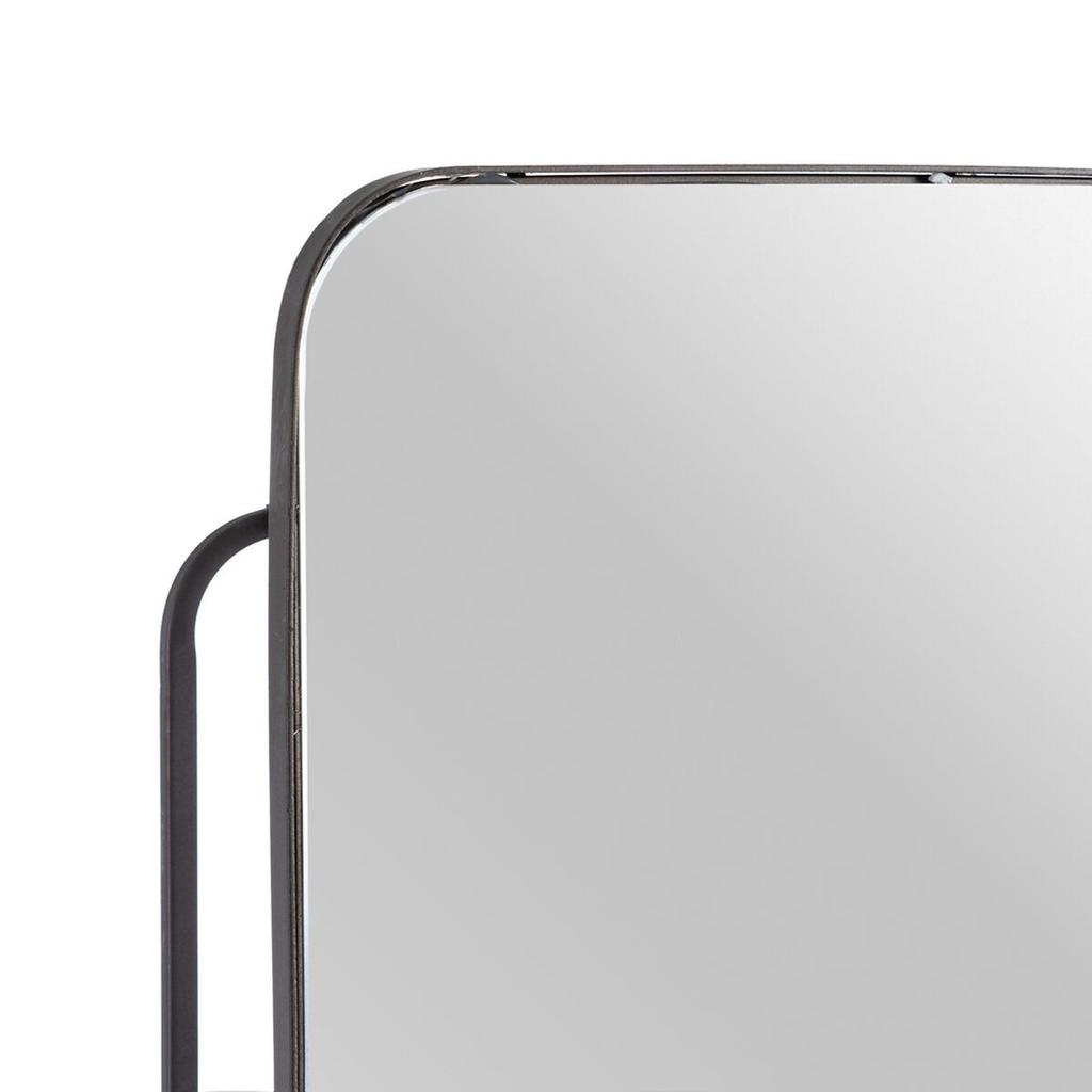 Wall Mirror 35 X 15 X 81 Cm Black Metal