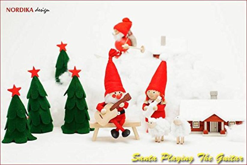NORDIKA nisse Christmas Wooden Doll with Guitar (Santa / NRD120068)