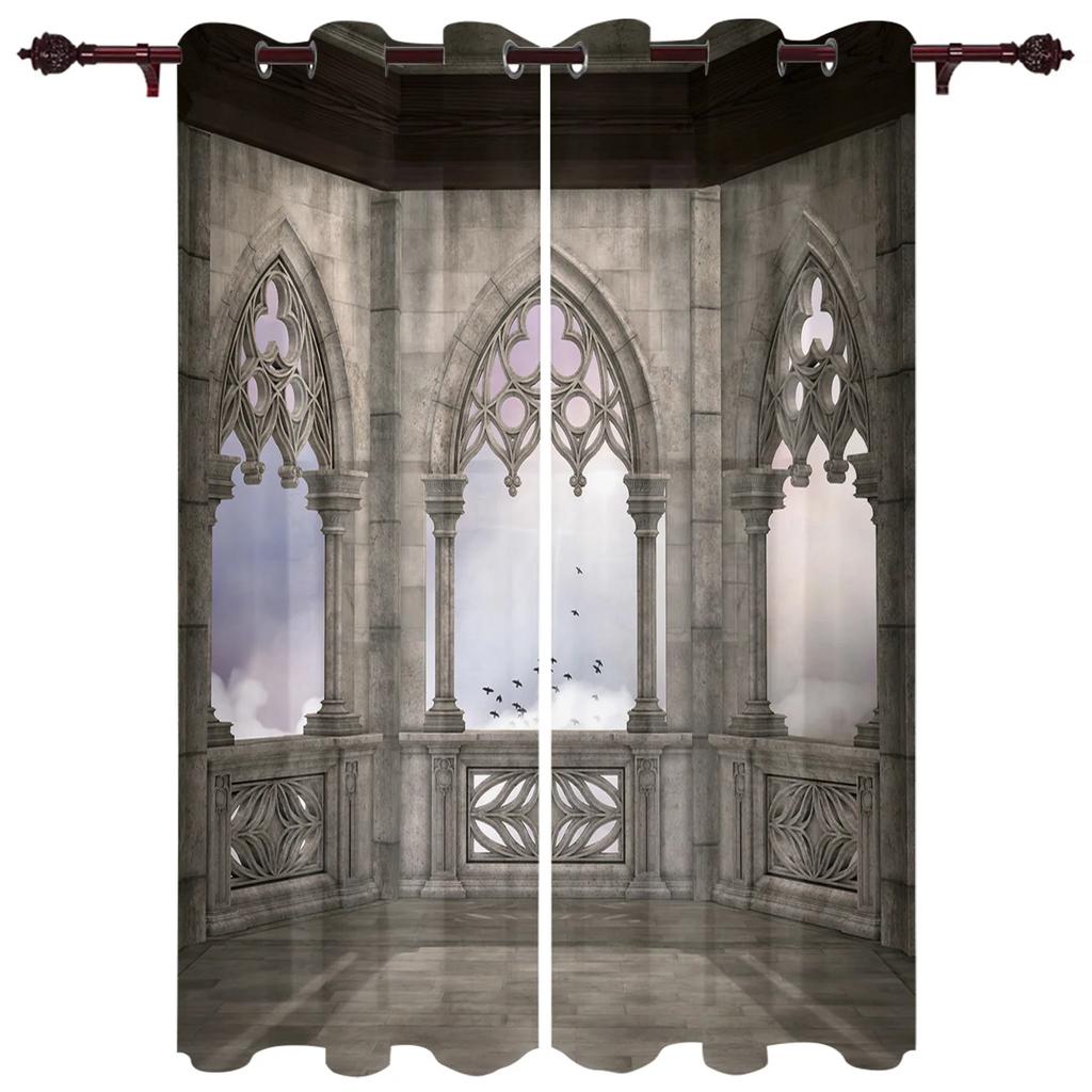 Gothic Vintage House Decorative Curtains for Bedroom Living Room Drapes Kitchen Children's Room Window Curtain Modern Home Decor