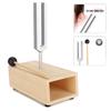 440HZ Aluminum Alloy Tuning Fork Hammer Wood Rack  Sound Healing Therapy Tool Set