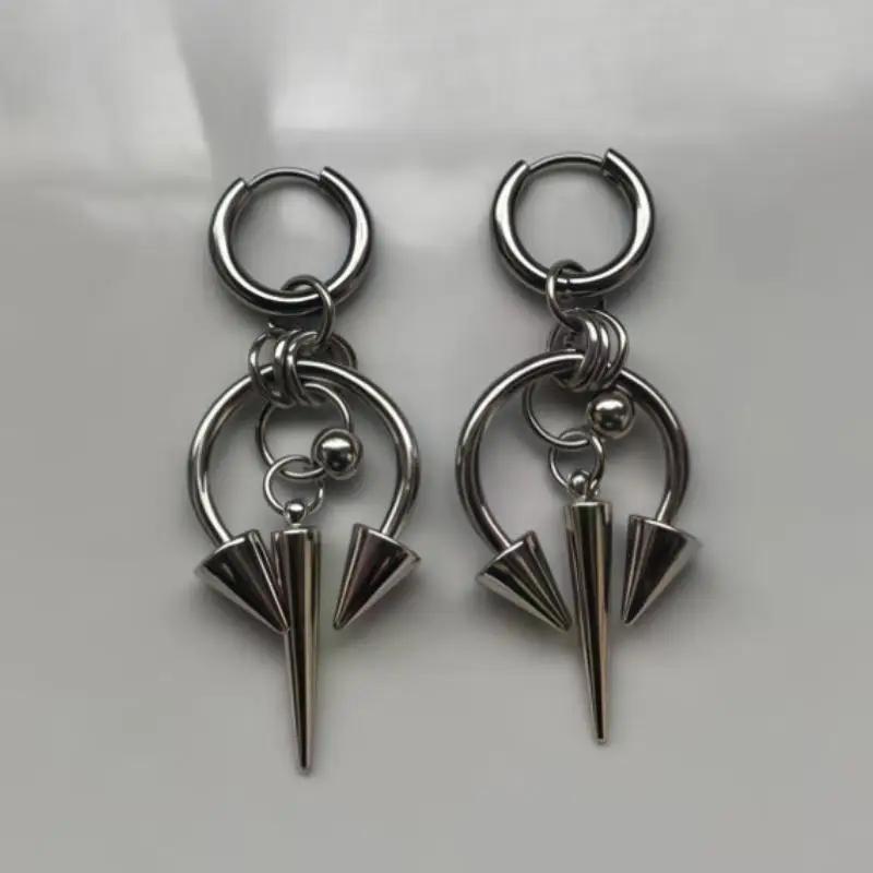 

Punk Rivet Earrings For Women Korean Fashion Geometric Earrings Charms Goth Grunge Earrings Accessories Hip-hop Fashion Jewelry