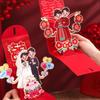 Blessing Words 3D Creative Red Envelopes Red Lucky Bag Spring Festival 3D Money Pocket HongBao 3D Movable Paper