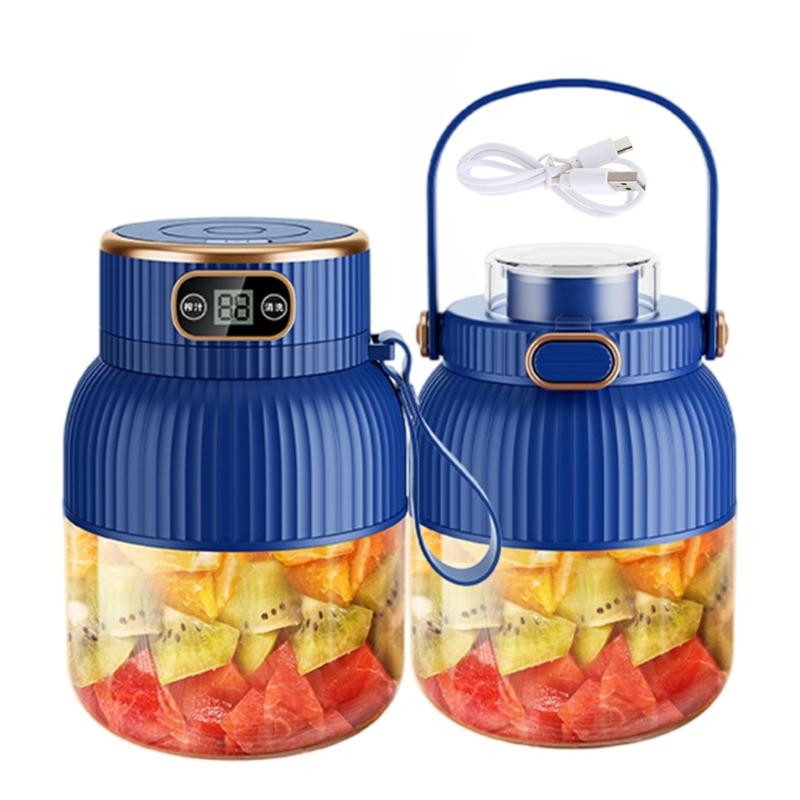 600ml Smoothie Blenders Portable USB Rechargeable Juicer with High Speed Motor Mixing Cup for Protein Shakes and Juices blu