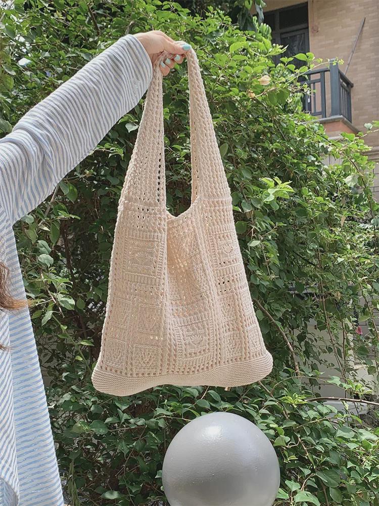 Chic Cross-Border Woven Tote: Casual, All-Match Knitted Handbag for Summer Travel