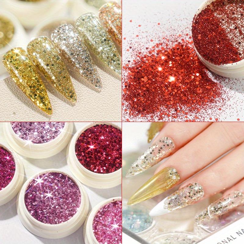 6 коробок/компл. разноцветные 3D ультратонкие блестки для ногтей — фото 8