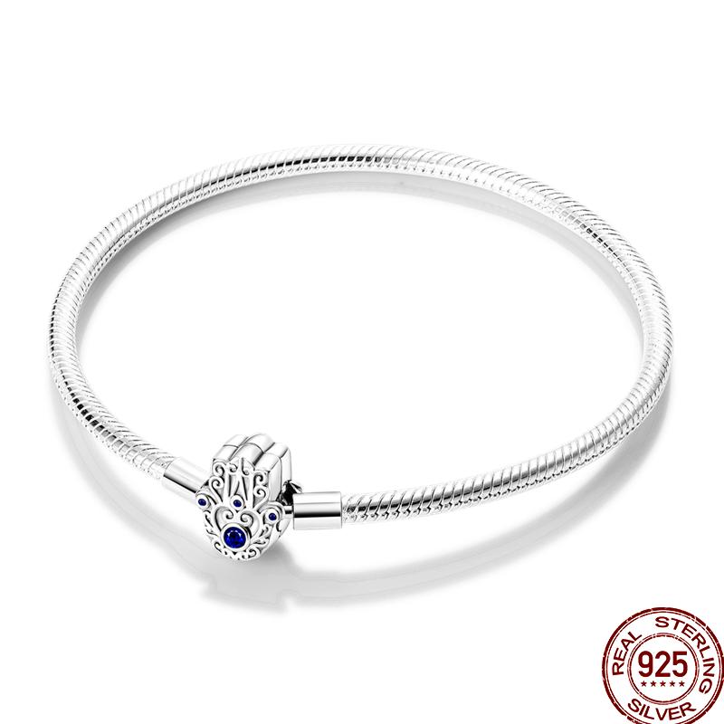 100% Silver Bracelet Fit Original Design Beads Charms DIY Jewelry Making Dazzling CZ Chain Bracelet For Women