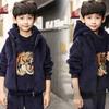 Mode Fleece Verdickter Jungen Anzug Set Trendiges Herbst Winter Outfit Kinder Warm