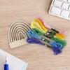 Hand Made Wood Weaving Piece Set DIY Material Kit Wooden Slices Handknitted Projects Ornament for