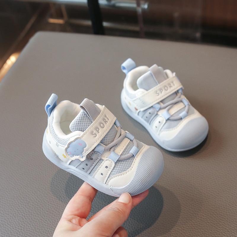 Baby walking shoes, soft sole, breathable mesh, with Velcro closure, cartoon design13Autumn sports shoes for boys and girls