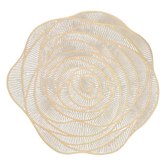 PVC Placemats Heat-Resistant Waterproof Oil-Proof Dining Table Mats Rose Design Decorative Mat for Home Kitchen Bar Restaurant