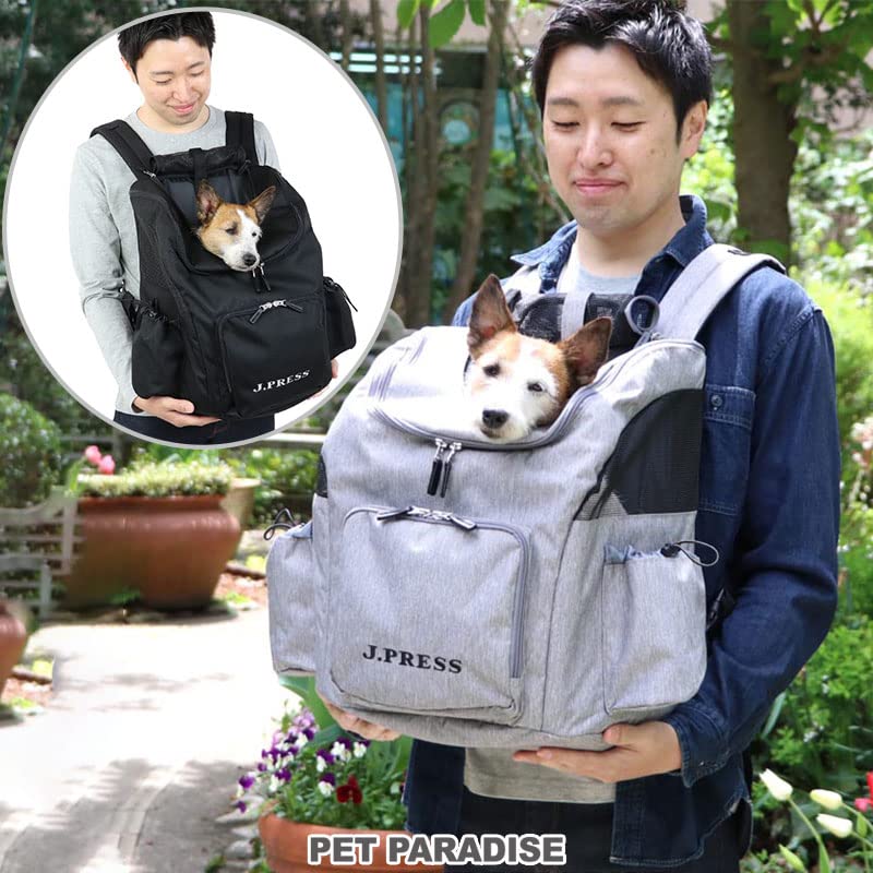 Pet Paradise Dog Carrier Backpack Hug Backpack Carry Bag Gray Gray Carry Bag Hug Cuddle Dog Stylish Cute Cat J.PRESS & [Small Dog] Multi-colored