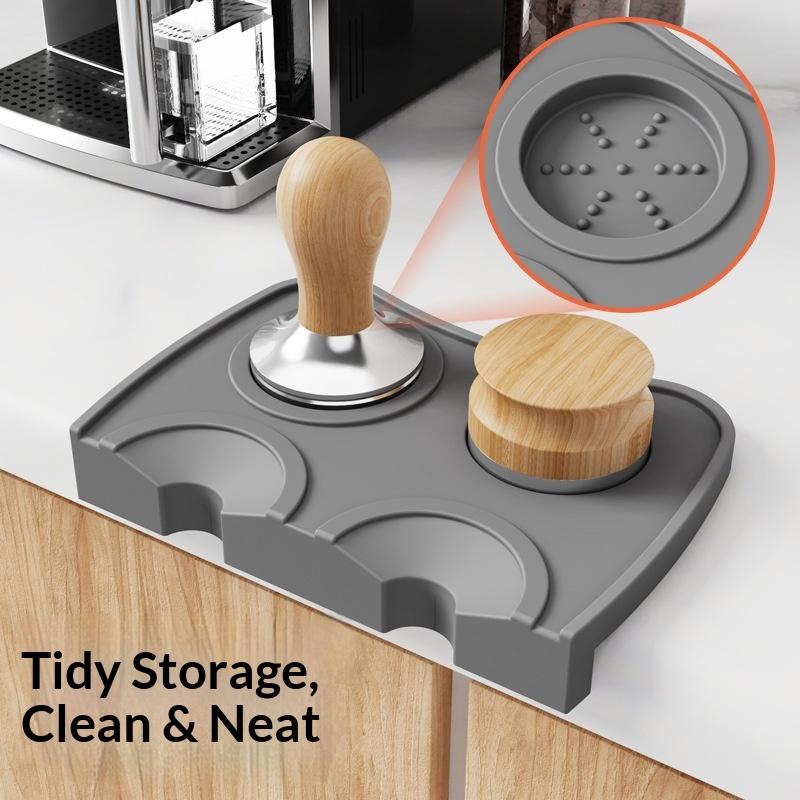 Espresso Coffee Tampers Mat Anti Station Press Tampering Holder Corner Mat Pad Silicone Coffeeware WDT Tools Tamping Barista