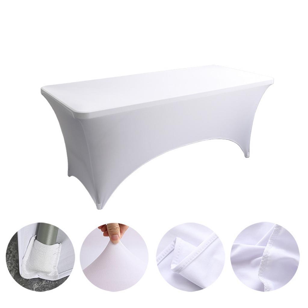 Stretch Spandex Table Covers For 6 Foot Tables - 6 Ft Universal Rectangular Fitted Tablecloth Protector