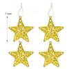 4/20PCS Five-pointed Star Pendant Gold Silver Red Hollowed Out Christmas Tree Hanging Ornaments New Year Party Decoration Supply