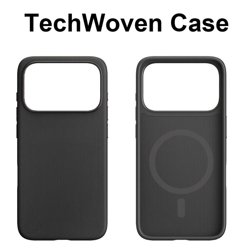 Luxury Tech Woven Magnetic Adsorption Phone Case for Iphone 17 16 15 14 13 Pro Max TechWoven for Magsafe Wireless Charge Cover