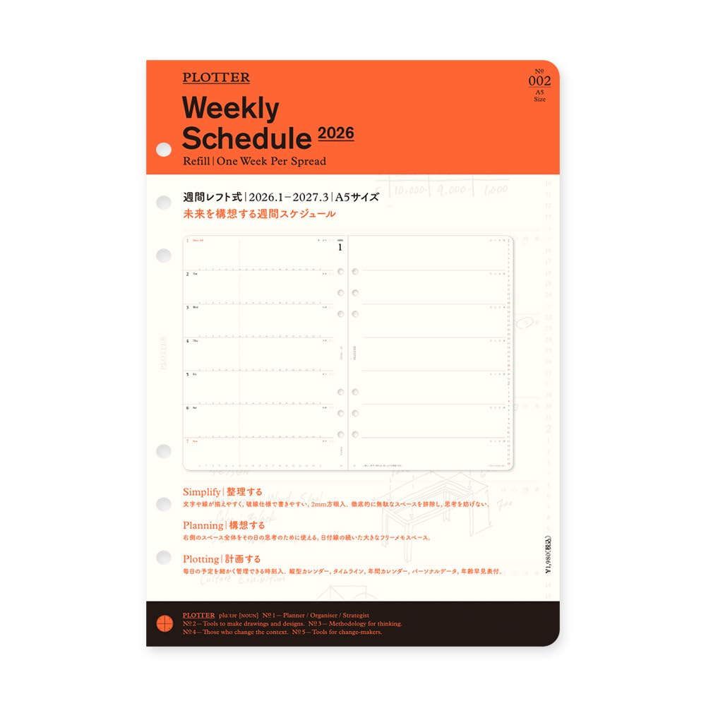 

PLOTTER System Notebook Refill A5 Weekly Left 77718173 (Starts January 2026)