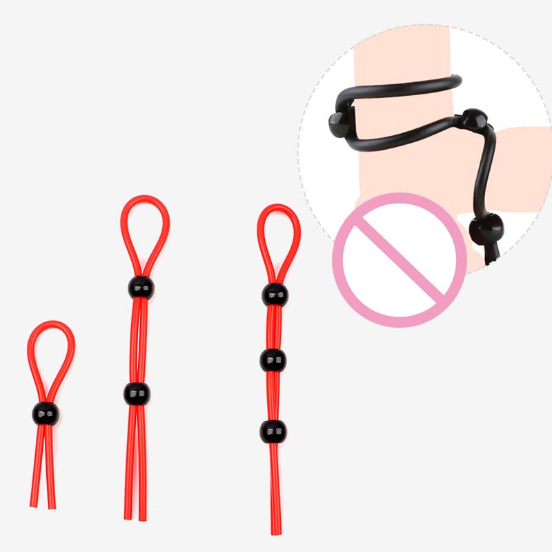 Male Lock Rope Adjustable Rope Binding Ball Stretcher Sperm Penis Ring Colorful Ejaculation Delay Erection Rings Adult Sex Toys