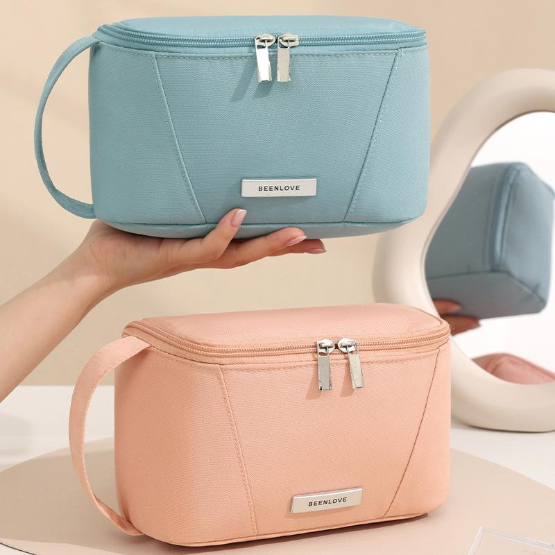 Sac à Maquillage Multifonctionnel Multi-poches Grande Capacité Fermeture Éclair Sac de Rangement Cosmétique Imperméable Carré Trousse de Toilette Organisateur