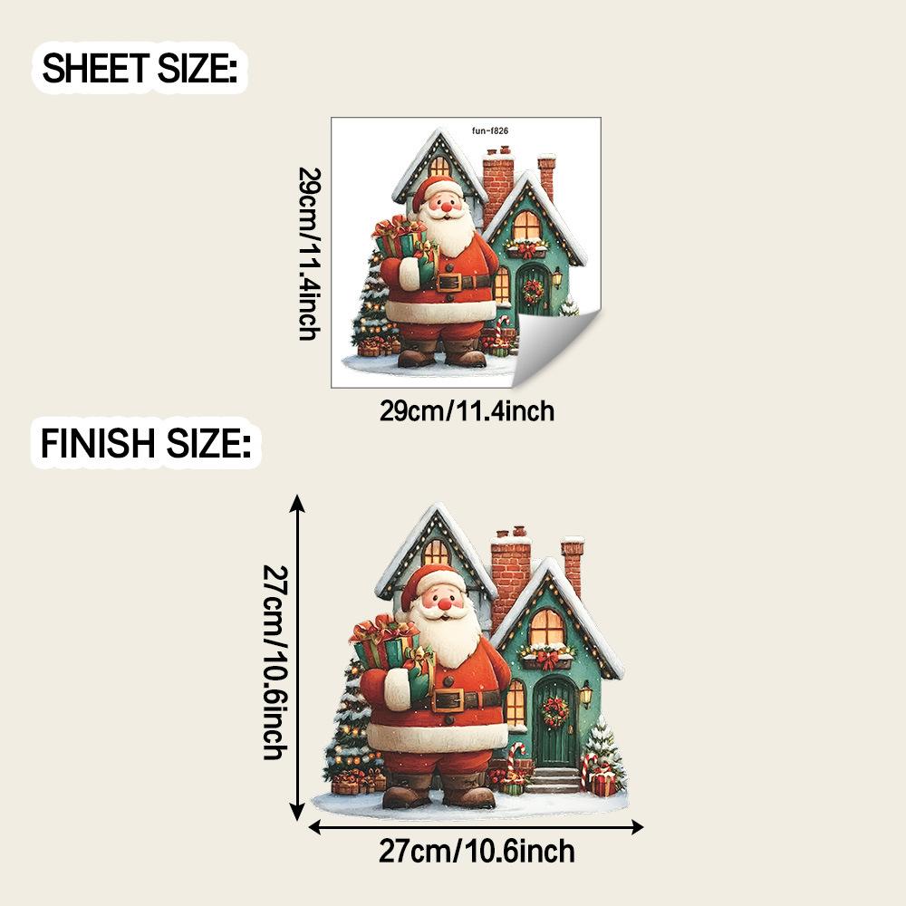 

Мультяшный Санта Клаус Подарки для Домов Спален Гостиных Украшение и Декорация Наклейки на Стену