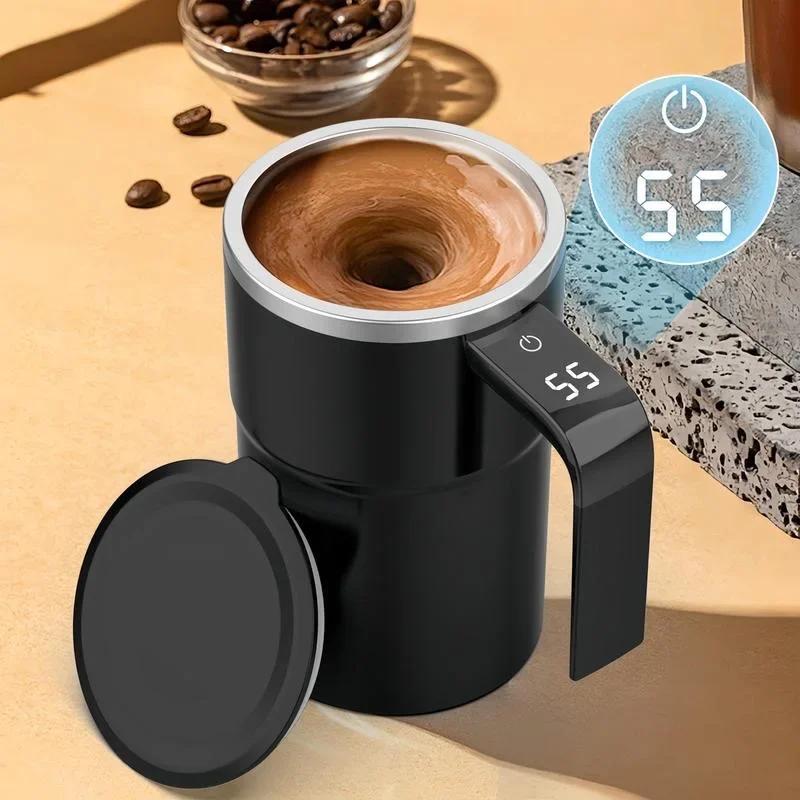 Ny USB-uppladdningsbar Automatisk Magnetisk Mugg Elektrisk Kaffe Självblandande Mugg IP67 Vattentät Livsmedelssäker 380ML Kaffemugg För Te