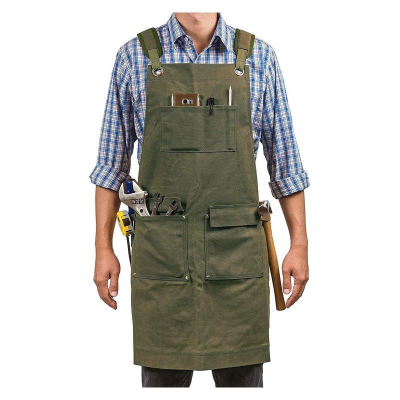 Customizable European & American Style Thick Canvas Apron for Woodworking, Electrician, and Gardening with Personalized Logo