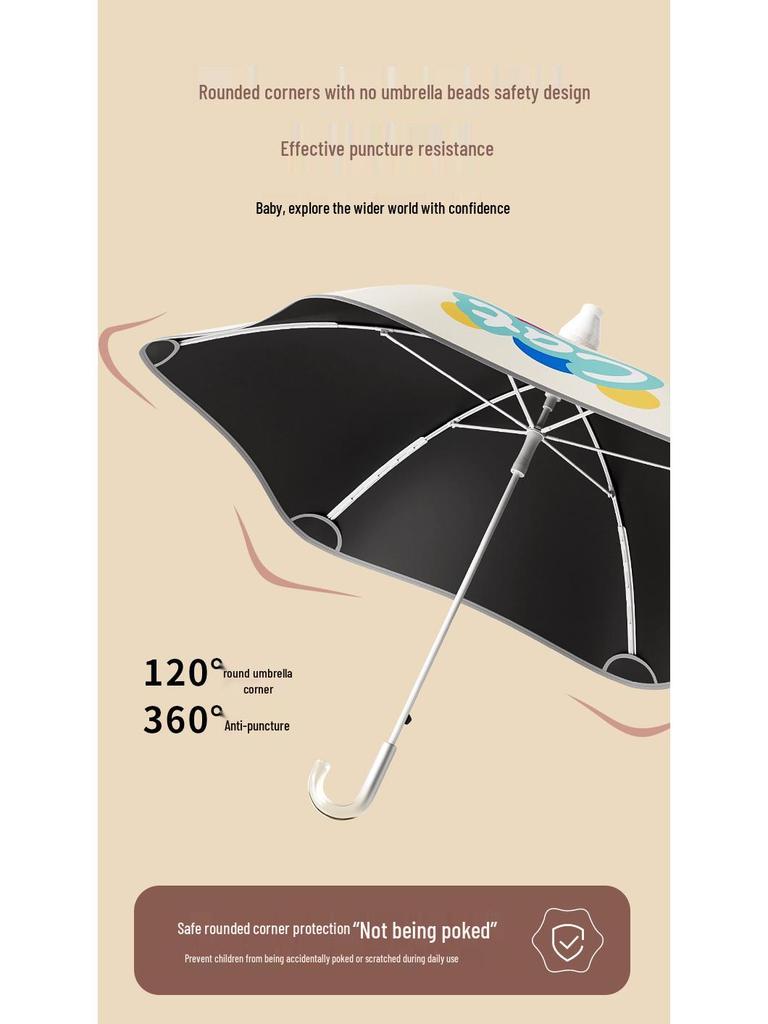 Children's UV Protection Umbrella: Long Handle, Rain or Shine, Reinforced & Enlarged for Elementary Students, Boys & Girls
